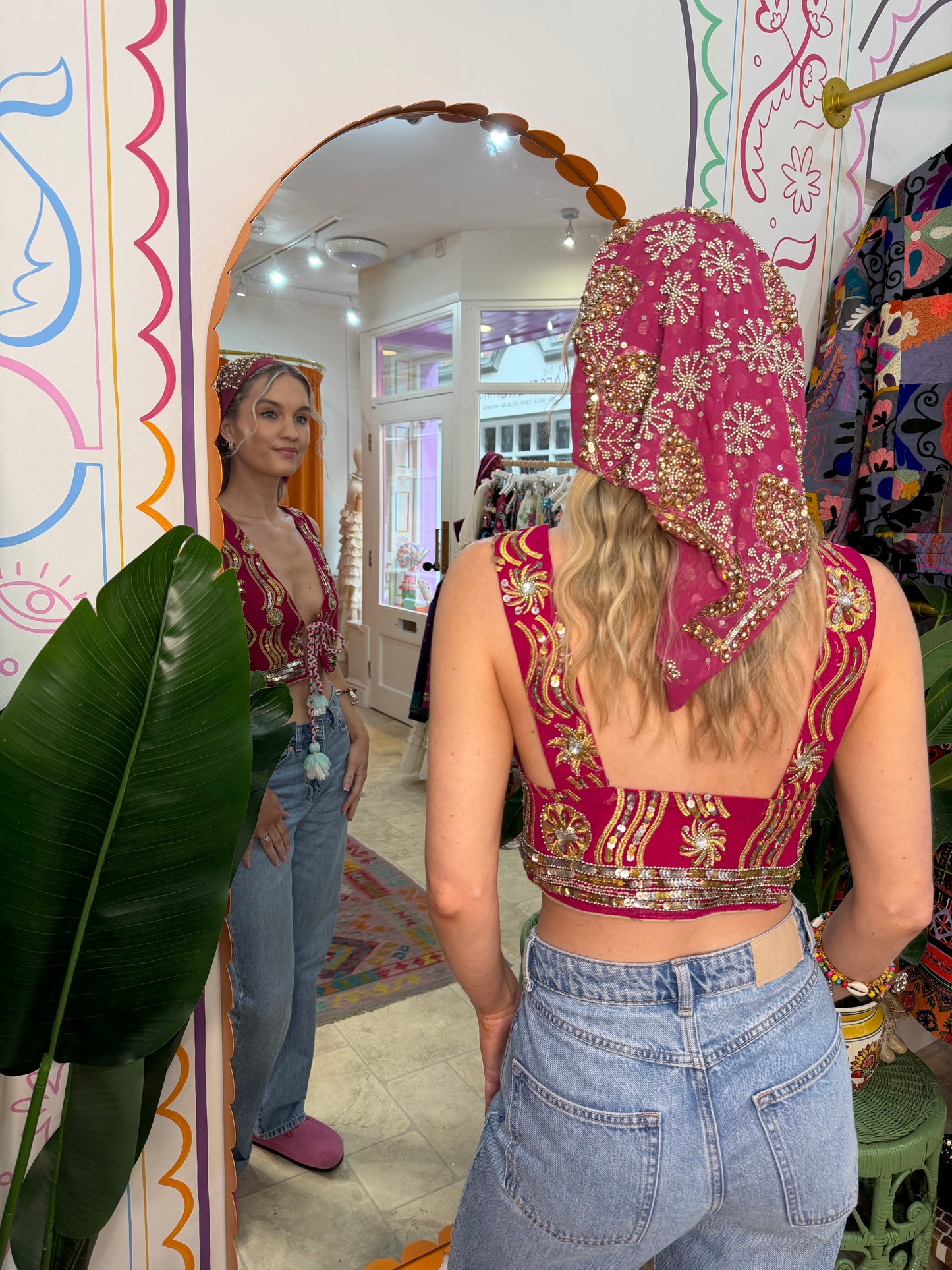 Sari Top in Pink