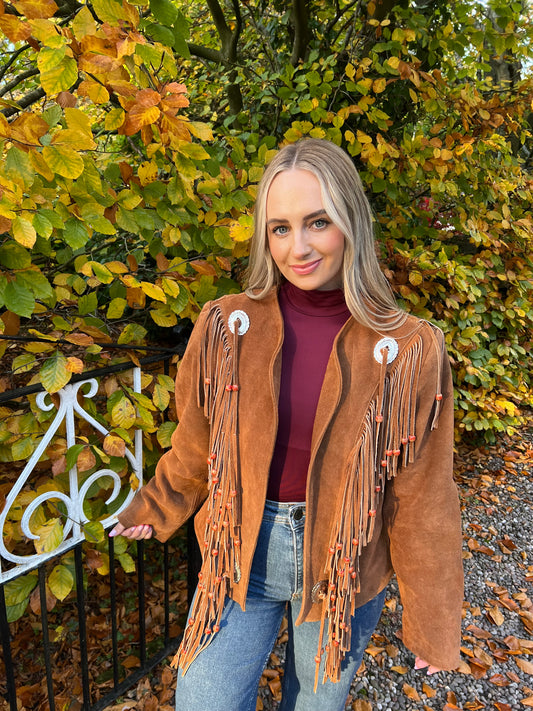 Arizona Tan Tassel Suede Jacket - Pre Order