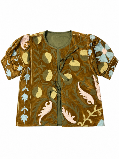 Velvet Suzani Bow Top