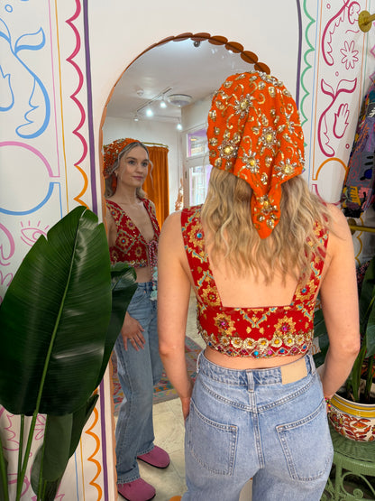 Sari Top in Burnt Orange