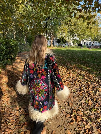 Vintage 70s Afghan Suzani Long Coat