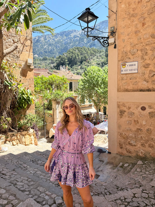 Lilac Mirror Zari Dress