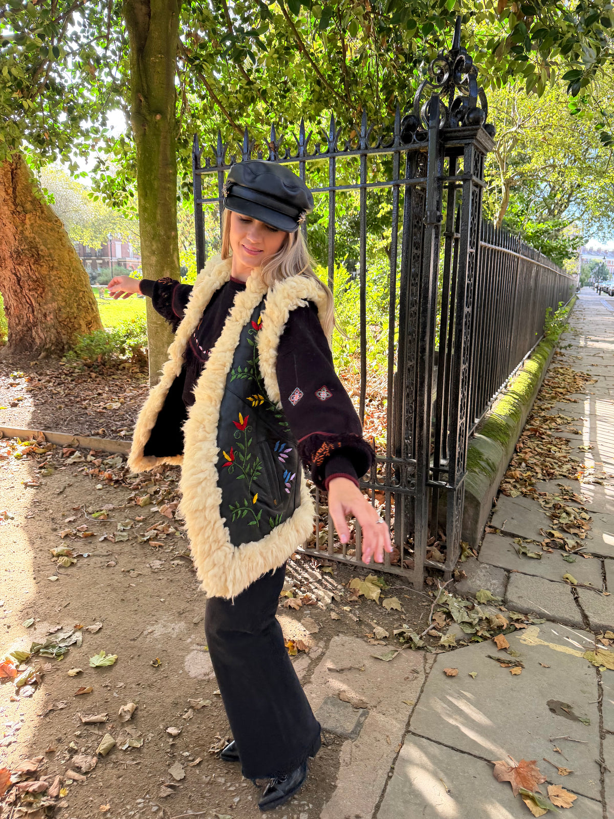 Vintage Embroidered Fur Gilet