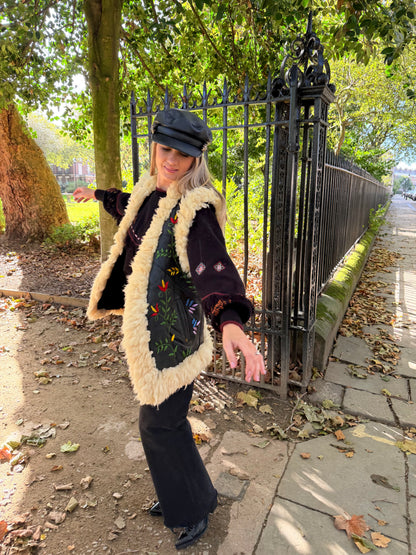 Vintage Embroidered Fur Gilet