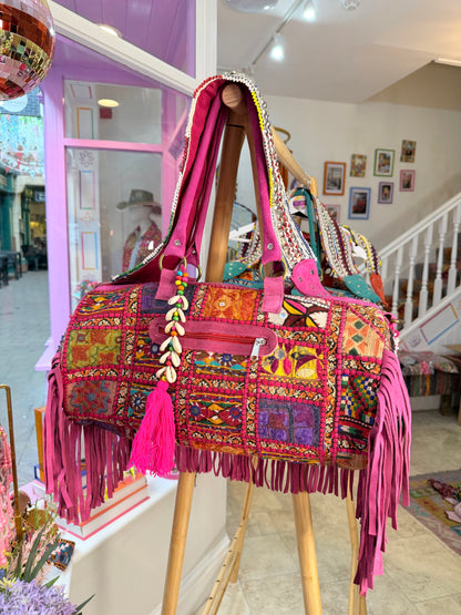 Havana Overnight Tassel Bag - Pink