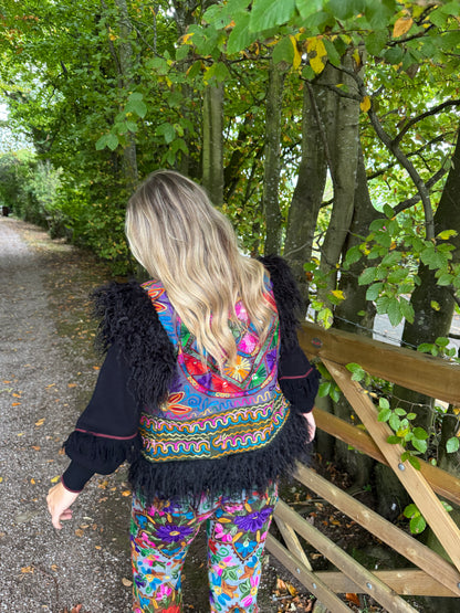 Faux Fur Flower Gilet