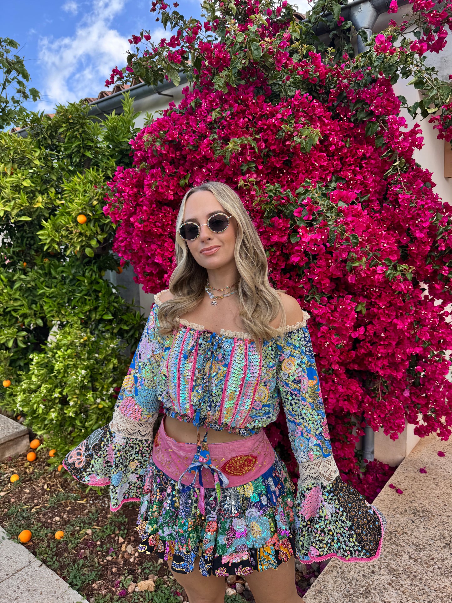Gypsy Soul Embellished Top & Skirt Co Ord