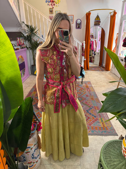 Tapestry Vintage Waistcoat - Pink