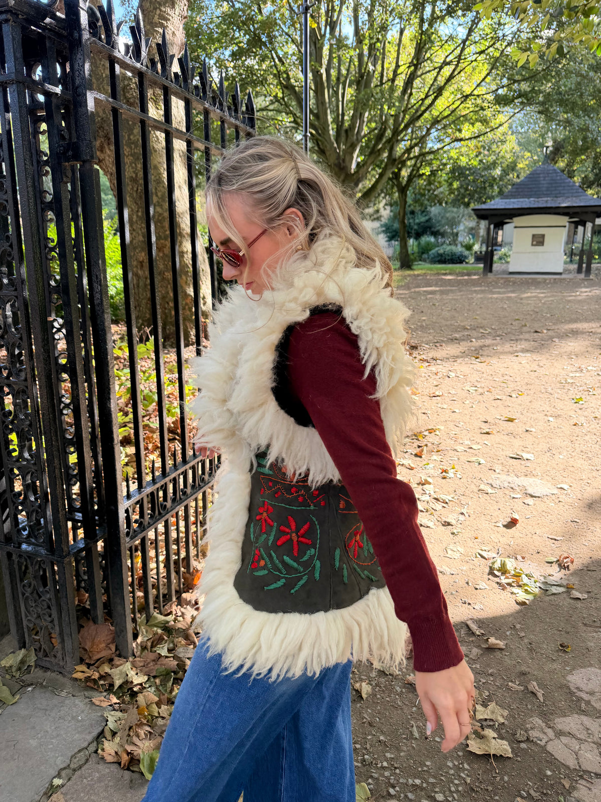 Vintage Embroidered Fur Gilet