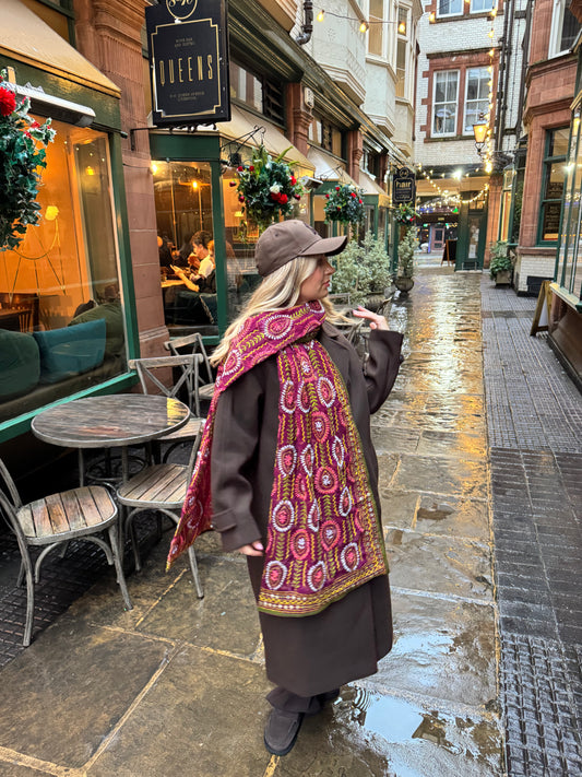 Phulkari Wool Scarf - 16