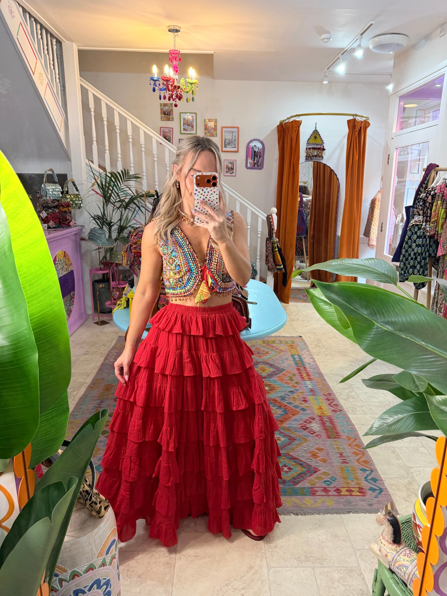 Bohemia Ruffle Maxi Skirt