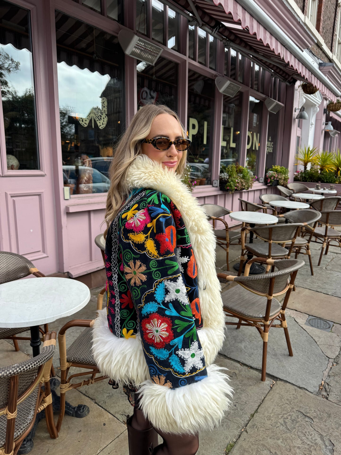 Vintage 70s Afghan Suzani Short Coat