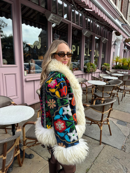 Vintage 70s Afghan Suzani Short Coat