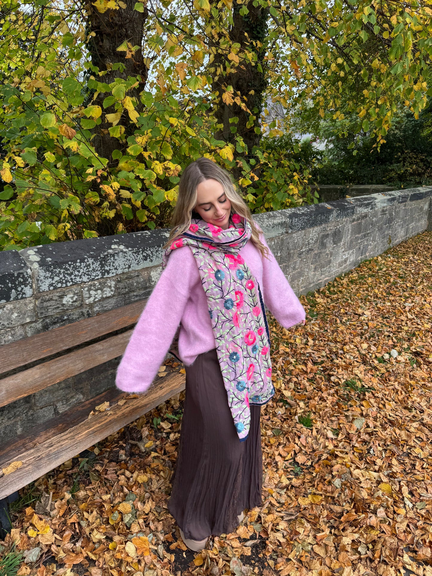 Phulkari Wool Scarf - 14