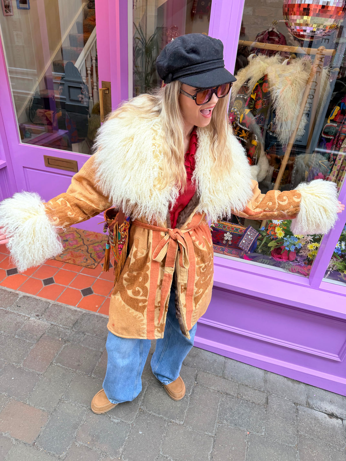 Vintage 70s Suzani Long Coat