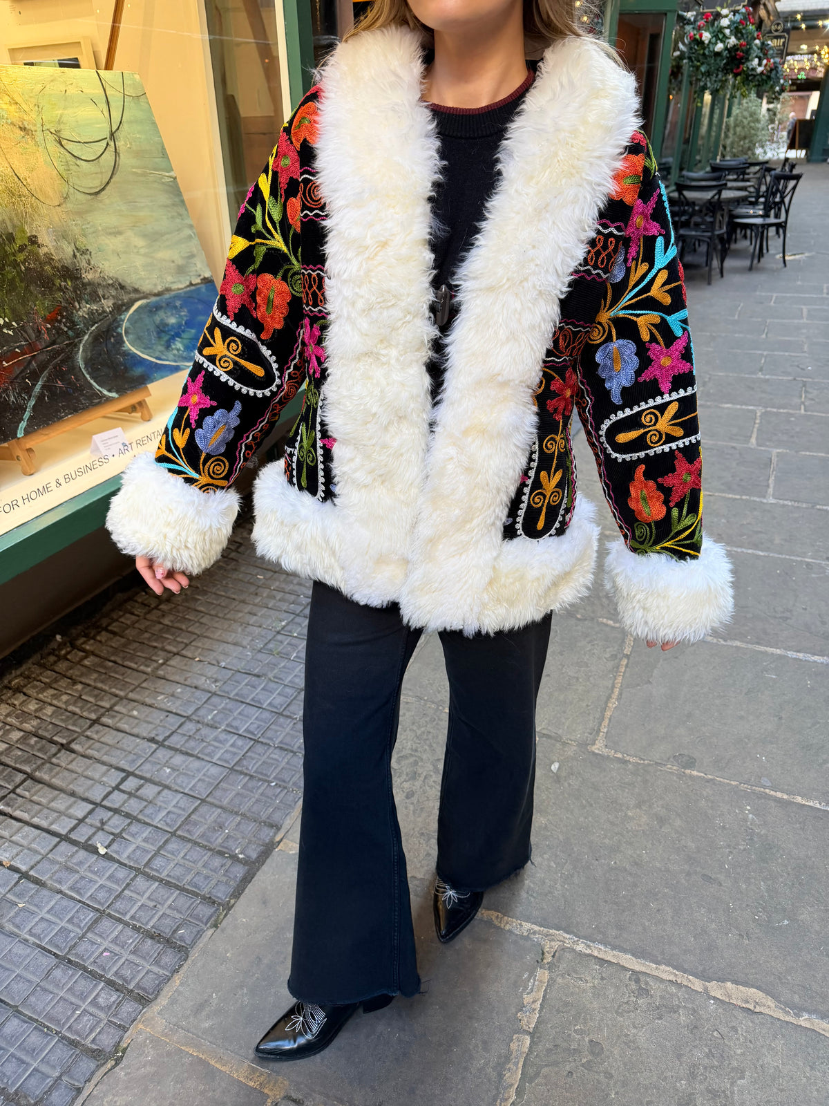 Vintage 70s Suzani Short Coat