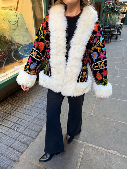 Vintage 70s Suzani Short Coat
