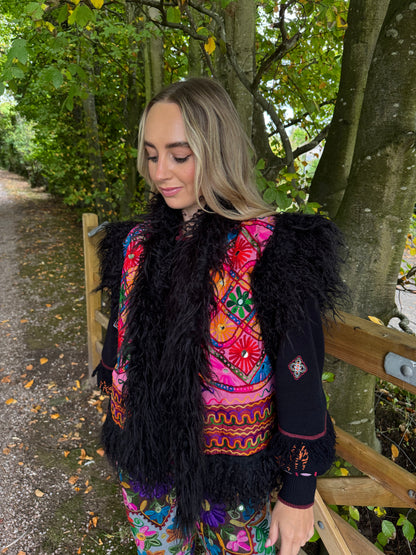 Faux Fur Flower Gilet