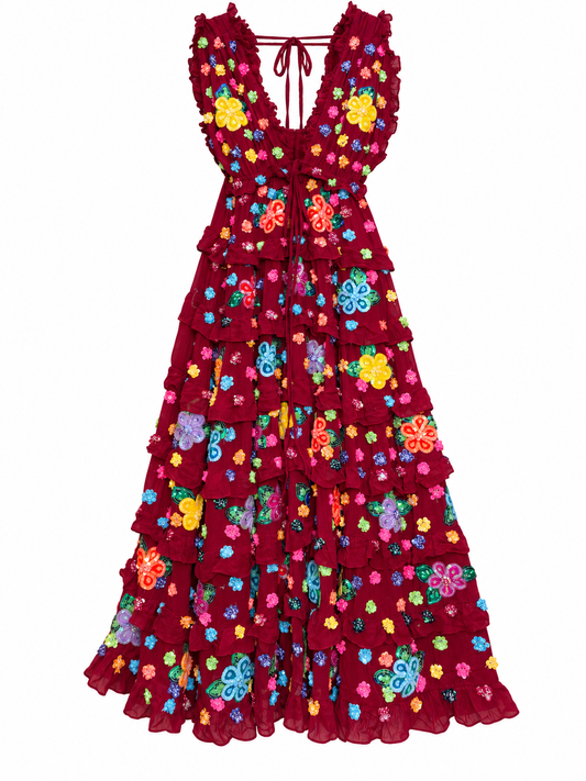 Gypsy Soul Maxi Dress in Red