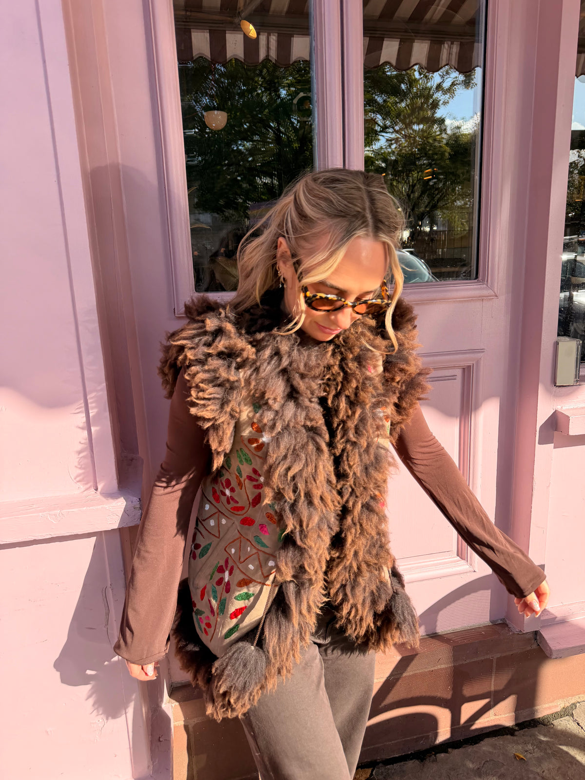 Vintage Embroidered Fur Gilet