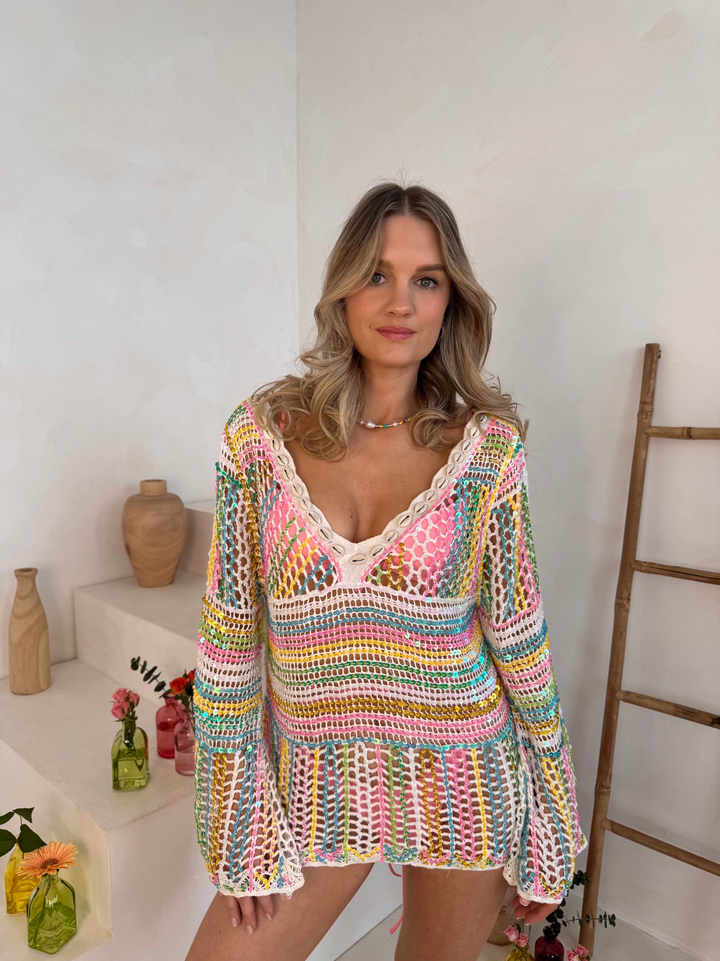 Crochet Sequin Top with shells