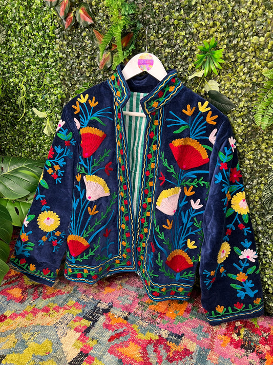 Velvet Suzani Duster Jacket