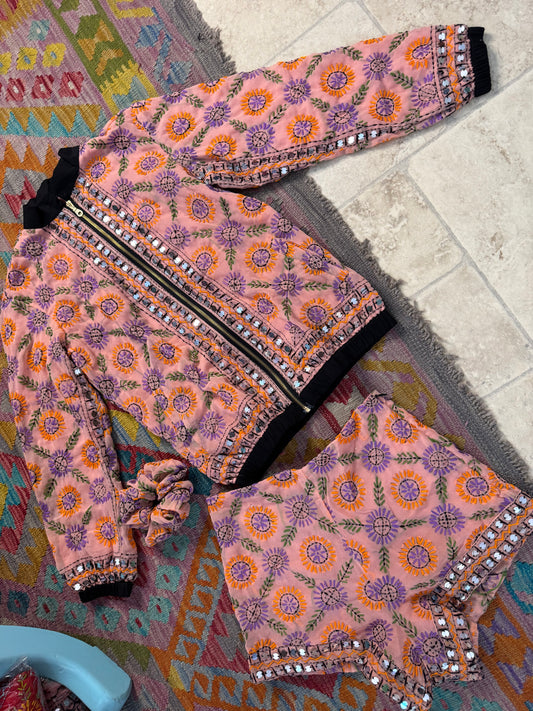 Phulkari Bomber & Shorts Co ord