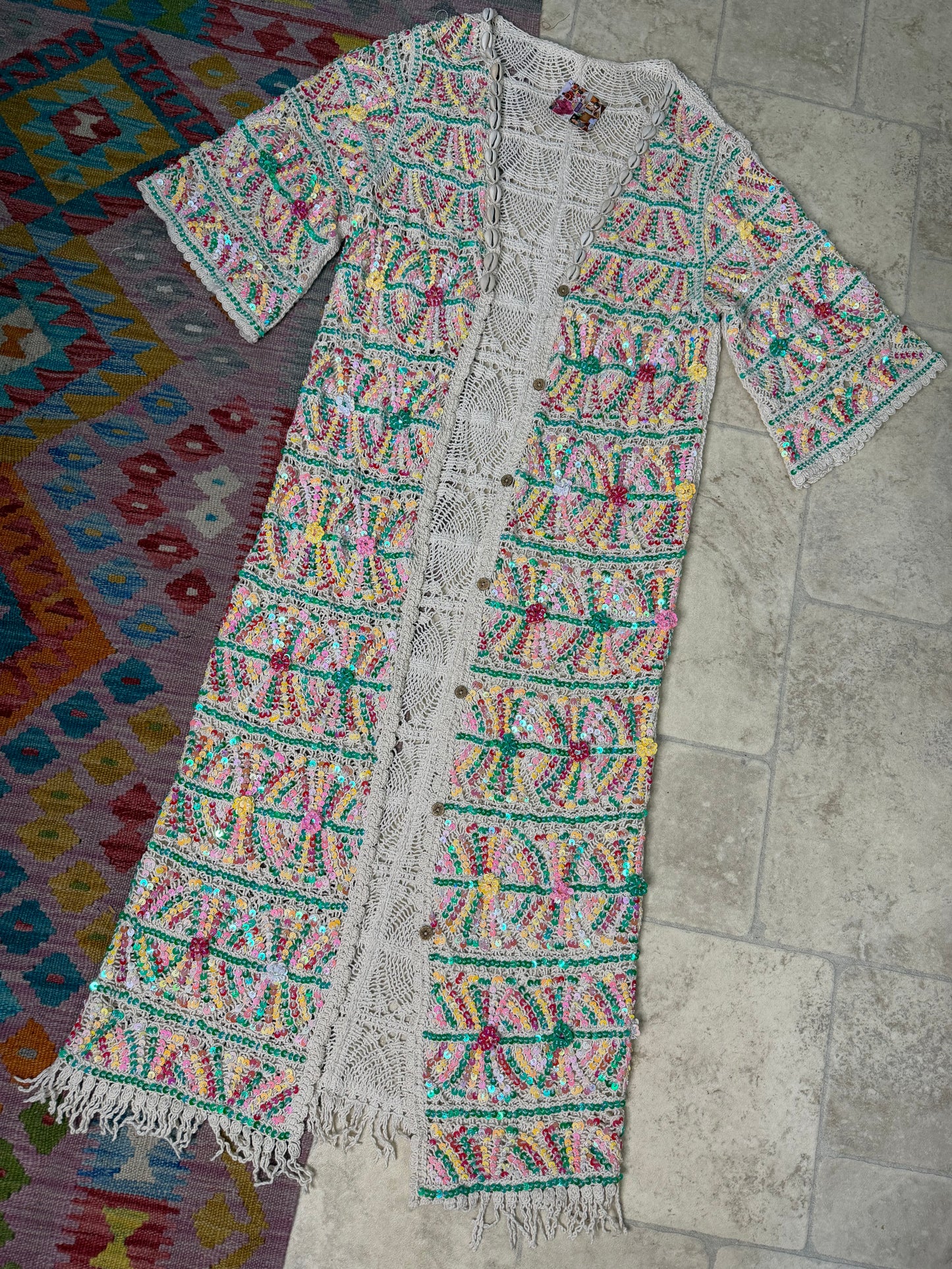 Gypsy Soul Maxi Kimono Crochet Jacket