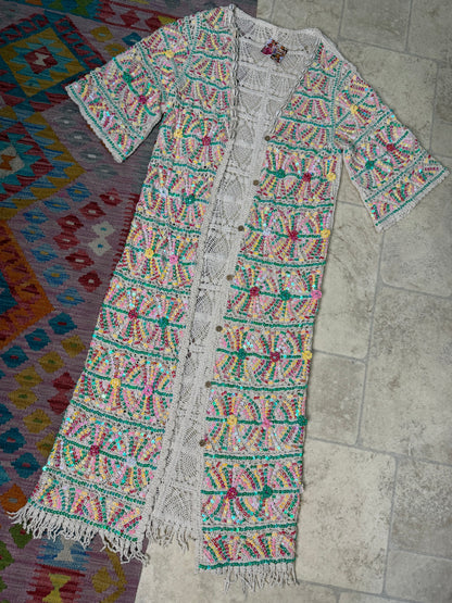 Gypsy Soul Maxi Kimono Crochet Jacket