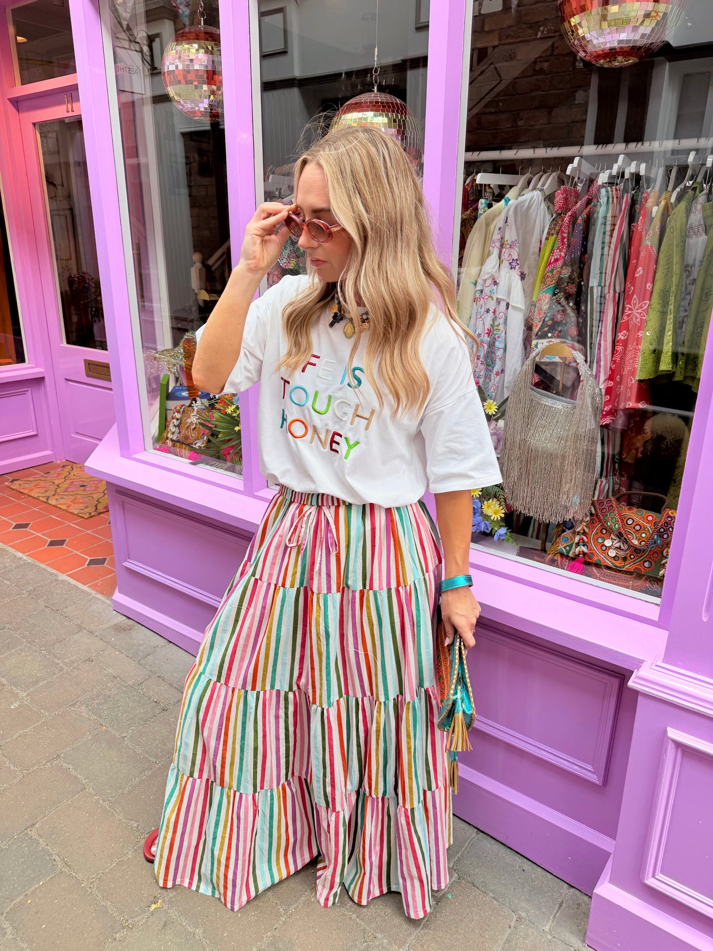 Multi Maxi Stripe Skirt