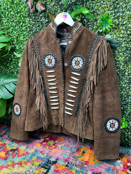 Arizona Brown Tassel Suede Jacket
