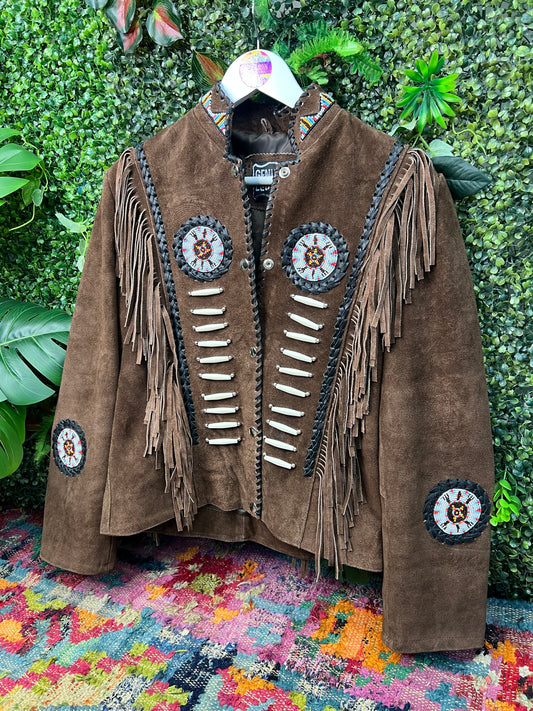 Arizona Brown Tassel Suede Jacket