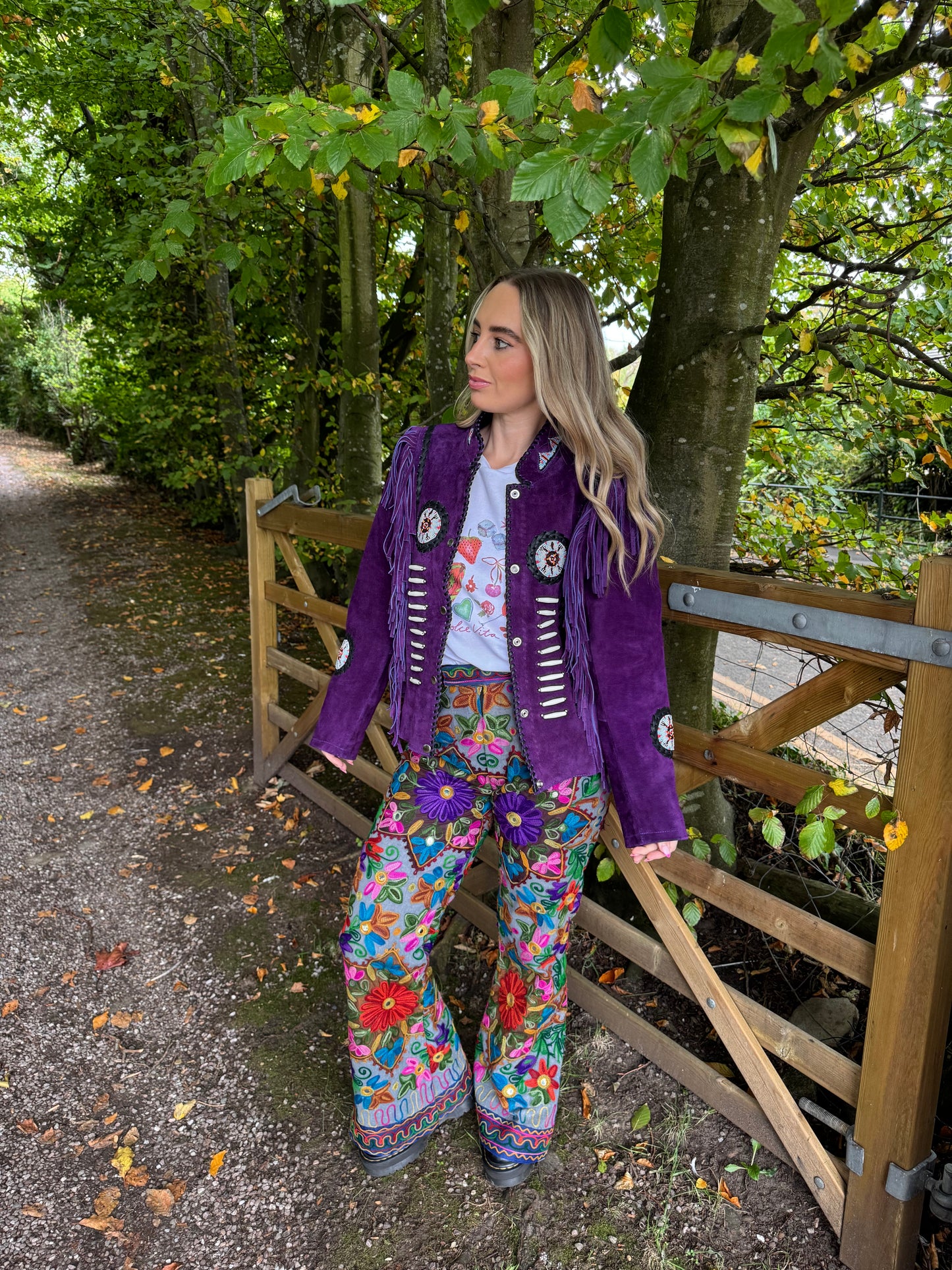 Arizona Purple Tassel Suede Jacket - Pre Order