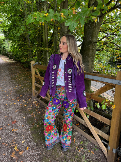 Arizona Purple Tassel Suede Jacket - Pre Order