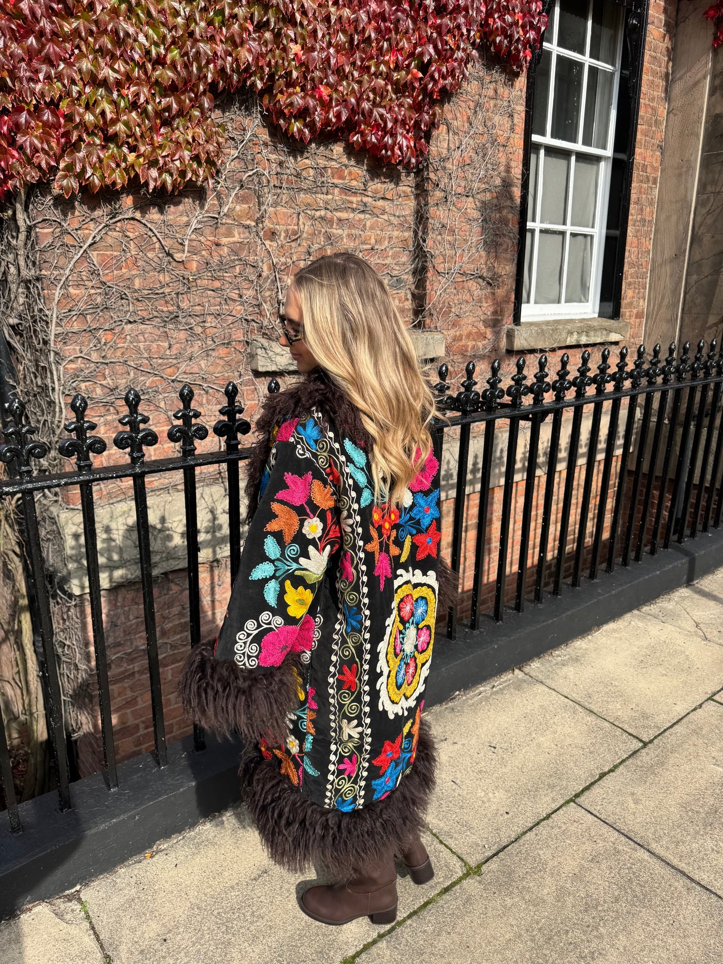 Vintage 70s Afghan Suzani Long Coat