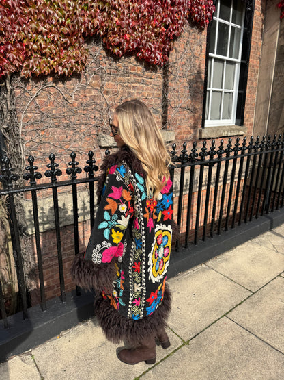 Vintage 70s Afghan Suzani Long Coat