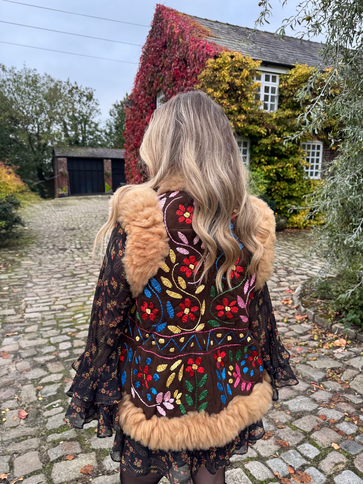 Vintage Embroidered Fur Gilet