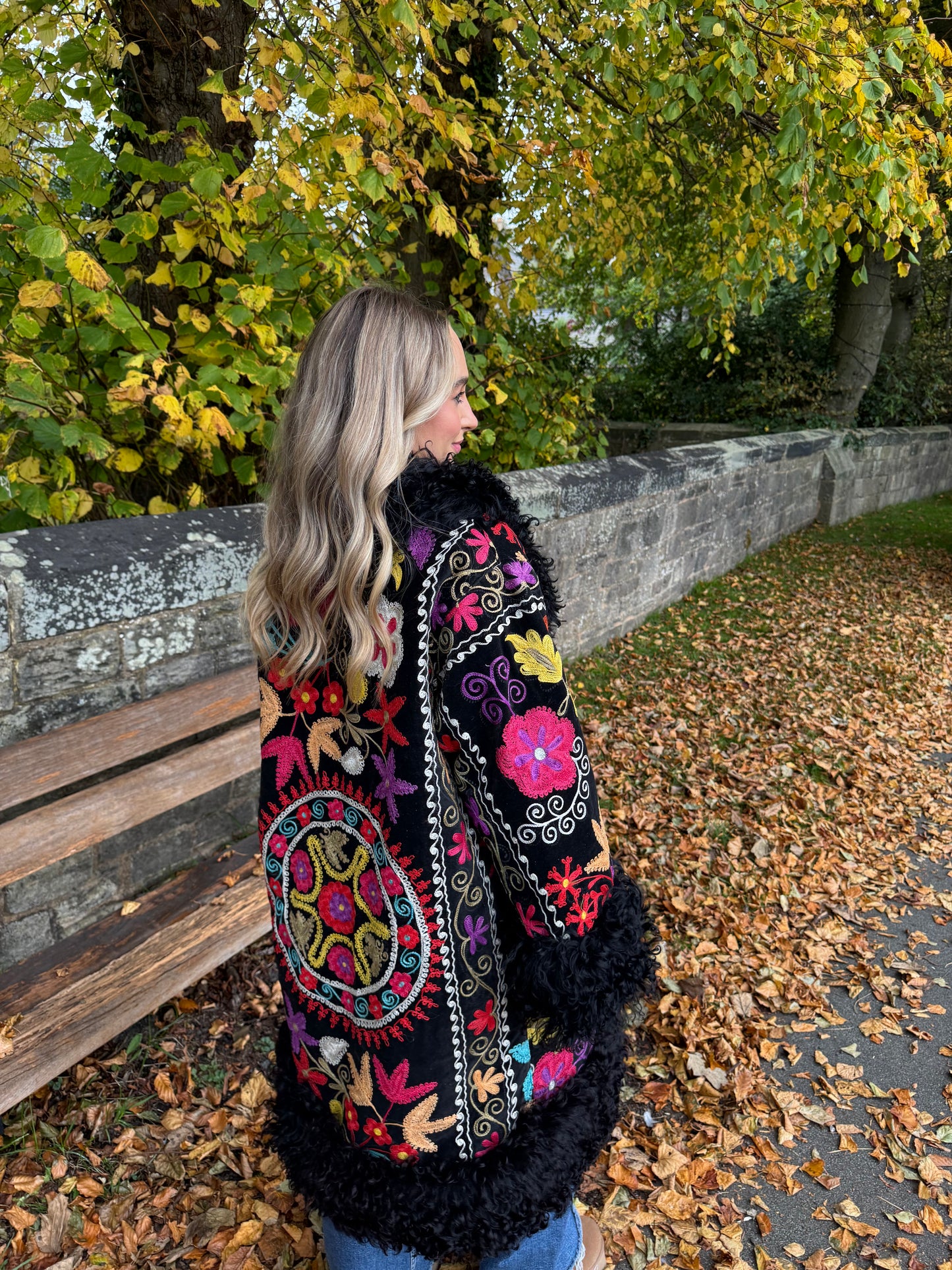 Vintage 70s Afghan Suzani Long Coat