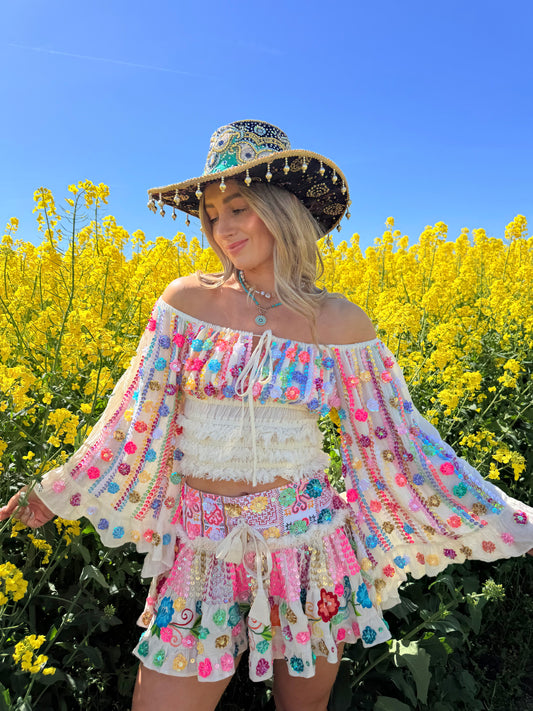 Gypsy Soul Embellished Bardot Top
