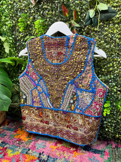 Tapestry Vintage Waistcoat - Blue