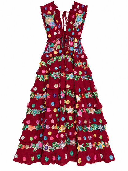 Gypsy Soul Maxi Dress in Red