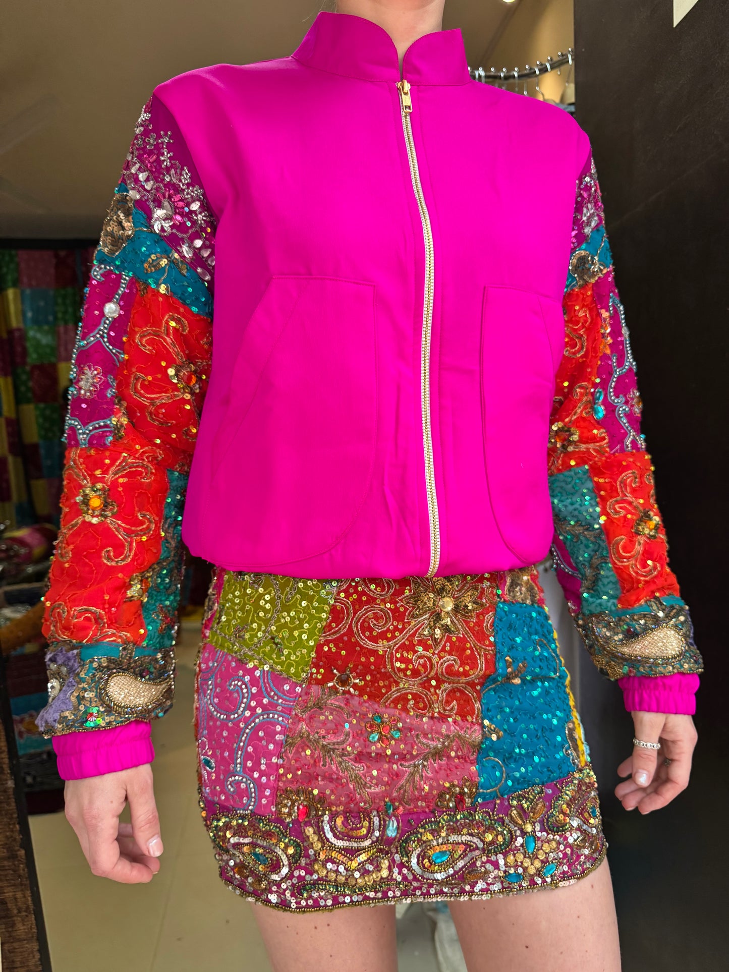 Vintage Embellished Bomber