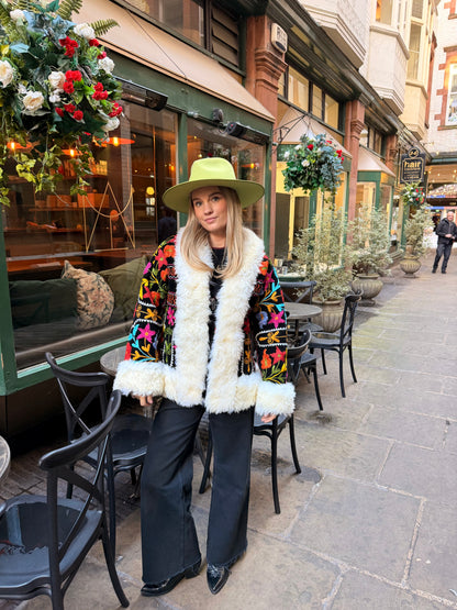 Vintage 70s Suzani Short Coat