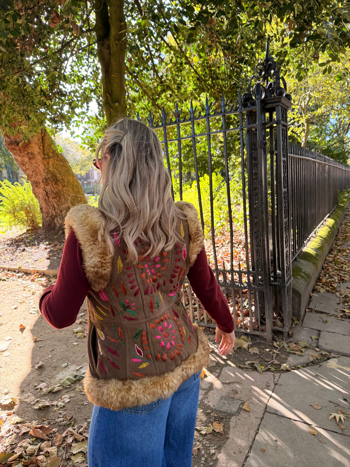 Vintage Embroidered Fur Gilet