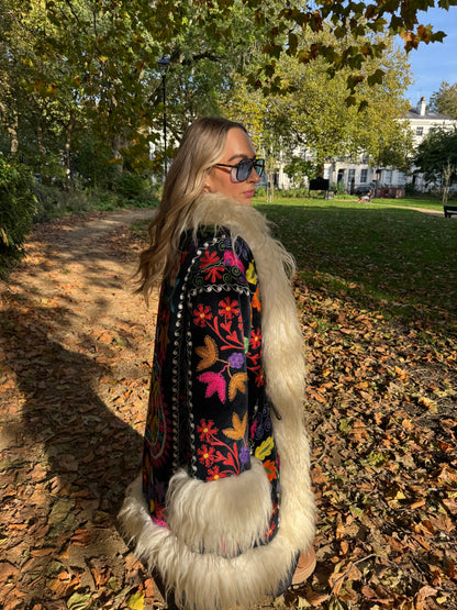 Vintage 70s Afghan Suzani Long Coat
