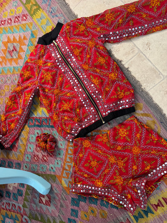 Phulkari Bomber & Shorts Co ord