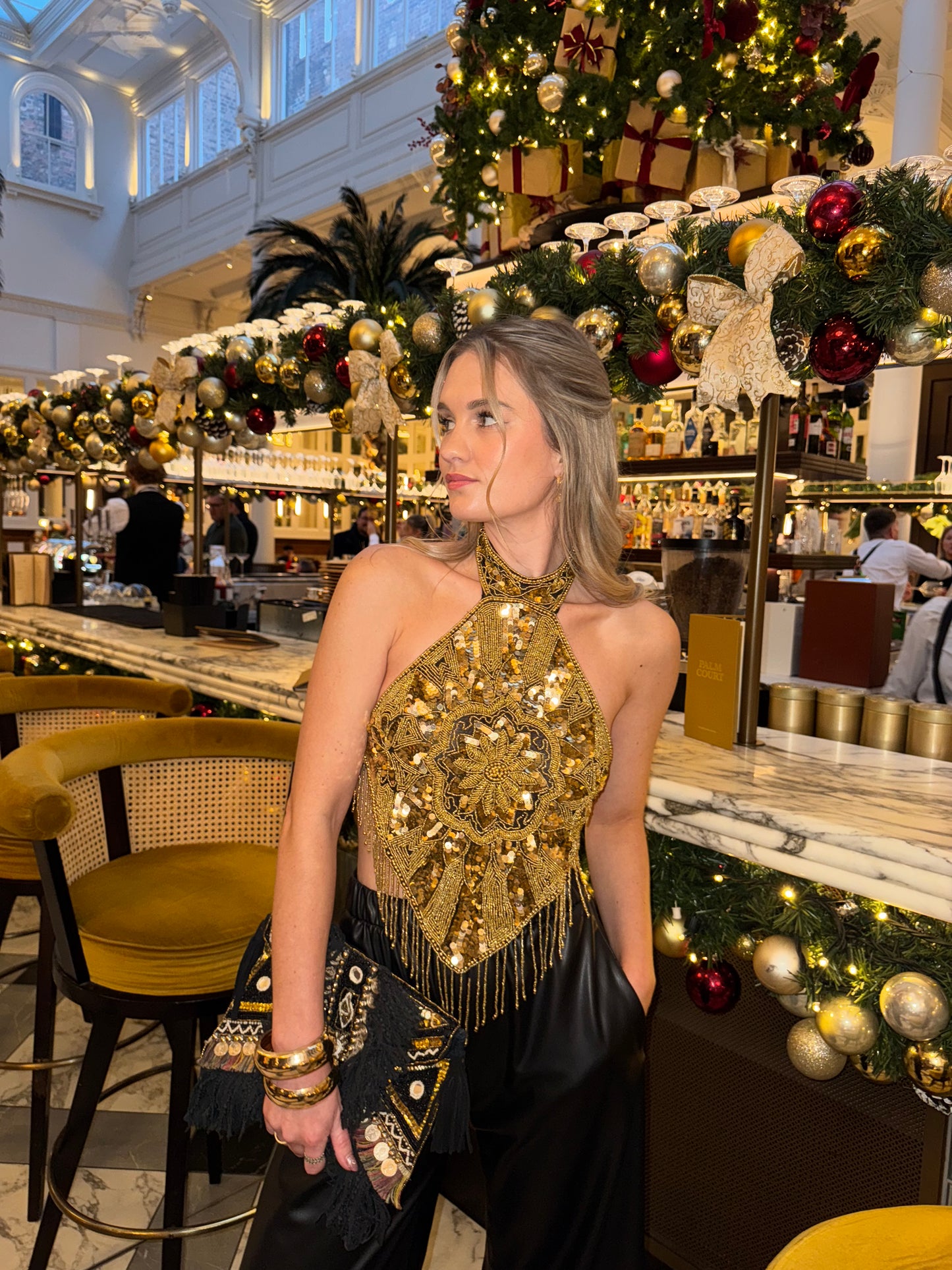 Flower Power Top in Gold