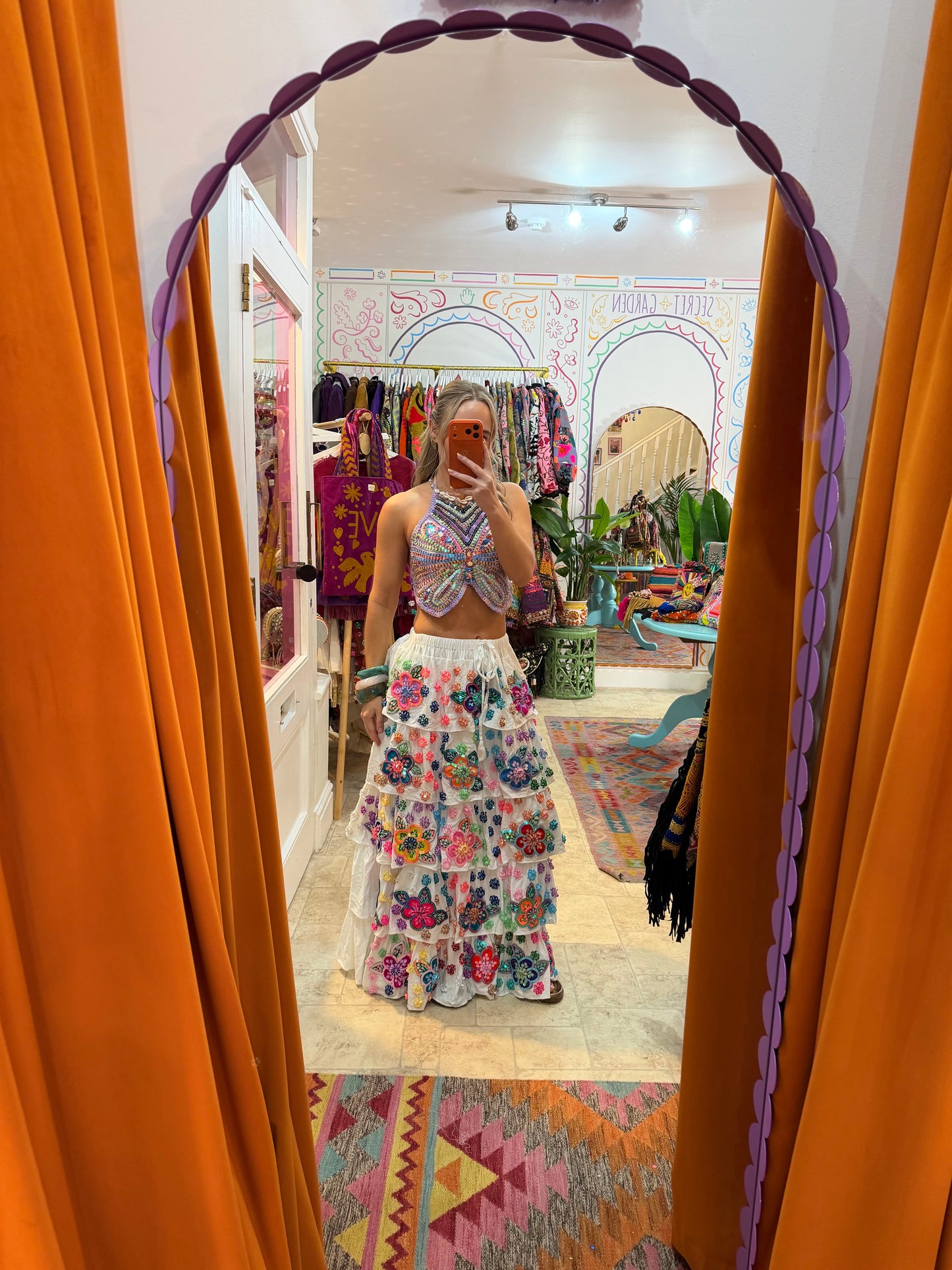 Gypsy Soul Ruffle White Skirt