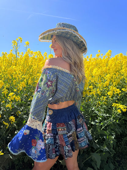 Gypsy Soul Embellished Bardot Top & Skirt Co Ord