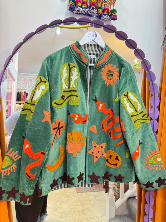 Velvet Suzani Duster Jacket